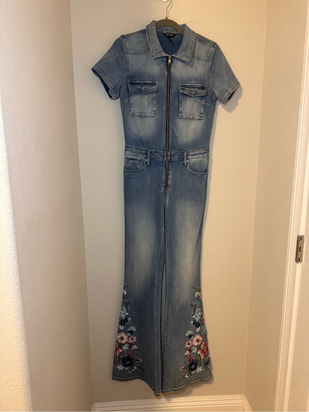 Driftwood Embroidered Denim Jumpsuit - Picture 3 of 8